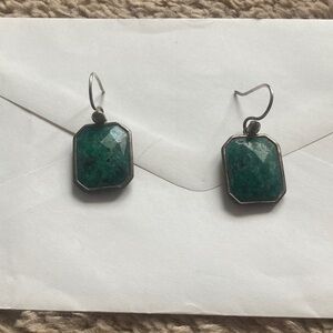 Green Stone Dangle Earrings